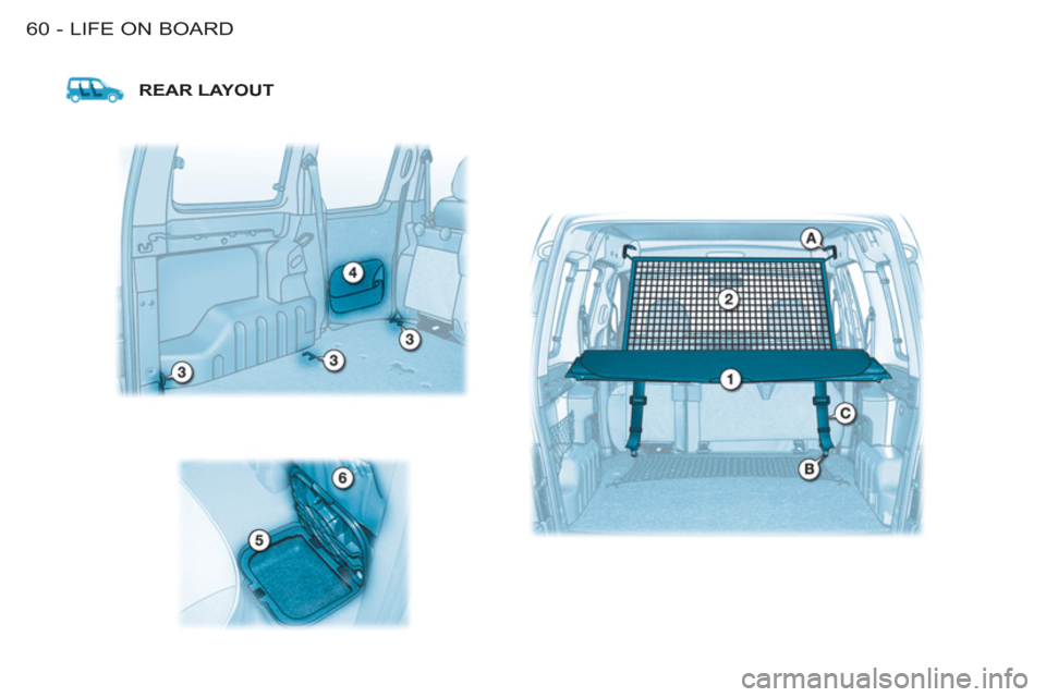 Citroen BERLINGO FIRST RHD 2011 1.G Repair Manual LIFE ON BOARD
60 -
REAR LAYOUT 