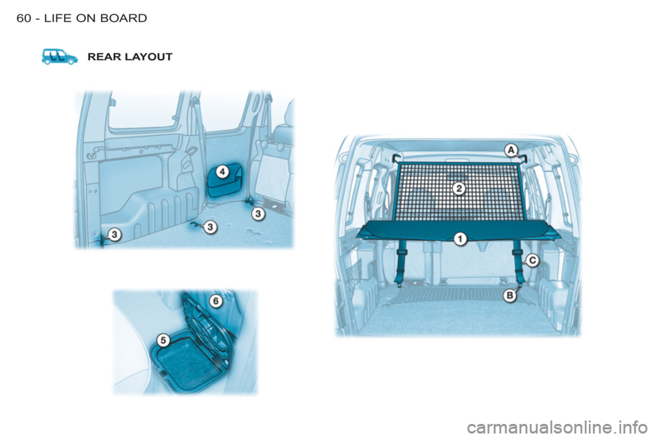 Citroen BERLINGO FIRST RHD 2011 1.G Repair Manual LIFE ON BOARD
60 -
REAR LAYOUT Citroen BERLINGO FIRST RHD 2011 1.G Repair Manual LIFE ON BOARD
60 -
REAR LAYOUT
