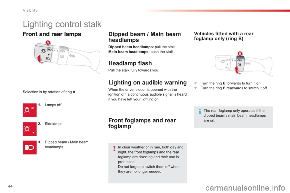 Citroen C1 RHD 2012 1.G Service Manual OFF
44Visibility
   
 
 
 
 
 
 
 
 
 
 
 
 
 
 
 
 
 
 
 
 
 
 
 
 
 
 
 
 
 
 
 
 
 
 
 
 
 
 
 
 
 
 
 
 
 
 
Lighting control stalk 
1.Lamps off 
2
.Sidelamps
3.   Dipped beam / Main beam 
headlam