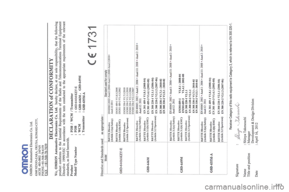 Citroen C4 AIRCROSS RHD 2013.5 1.G Owners Manual 357 Citroen C4 AIRCROSS RHD 2013.5 1.G Owners Manual 357
