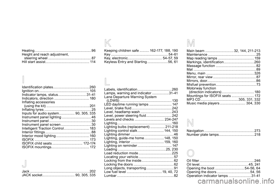 Citroen DS5 2013.5 1.G Owners Manual Jack ............................................................. 202
JACK socket ................................. 90, 305, 335
JN
O
Keeping children safe .......... 162-177, 188, 190
Key .......... Citroen DS5 2013.5 1.G Owners Manual Jack ............................................................. 202
JACK socket ................................. 90, 305, 335
JN
O
Keeping children safe .......... 162-177, 188, 190
Key ..........