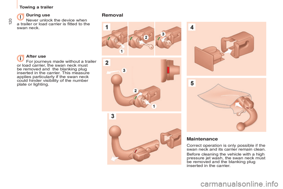 CITROEN BERLINGO ELECTRIC 2017 Handbook (in English) 120
Berlingo-2-VU_en_Chap06_Accessoire_ed01-2015
During use
Never unlock the device when
a trailer or load carrier is fitted to the
swan neck.
After use
For journeys made without a trailer
or load CITROEN BERLINGO ELECTRIC 2017 Handbook (in English) 120
Berlingo-2-VU_en_Chap06_Accessoire_ed01-2015
During use
Never unlock the device when
a trailer or load carrier is fitted to the
swan neck.
After use
For journeys made without a trailer
or load