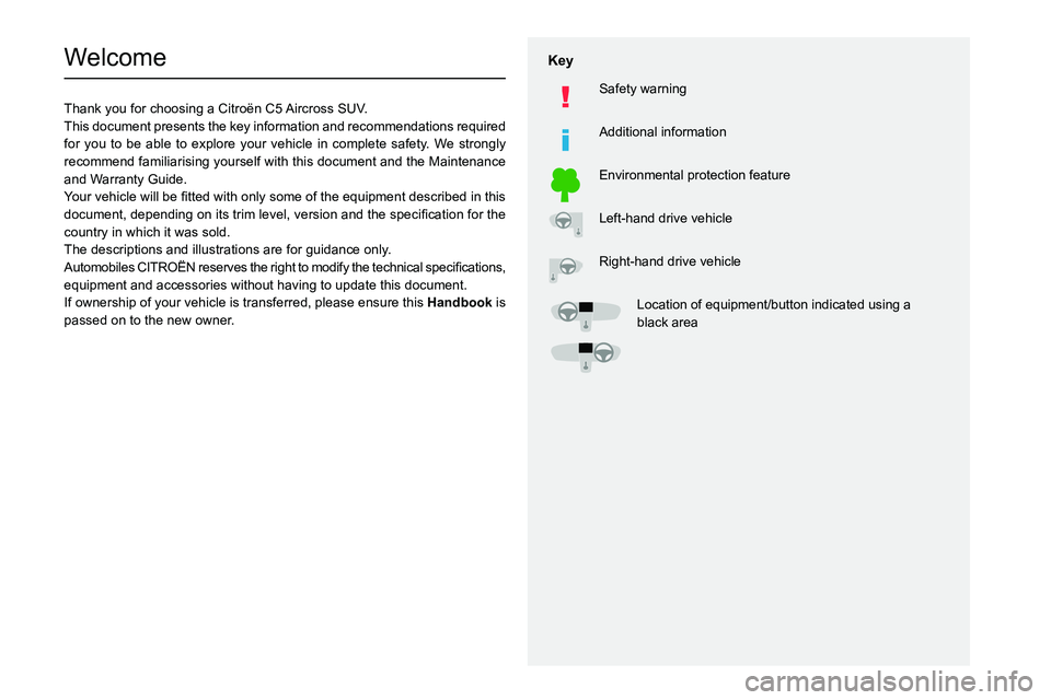 CITROEN C5 AIRCROSS DAG 2022  Handbook (in English)   
 
 
 
  
   
   
 
  
 
  
 
 
   
 
 
   
 
 
  
Welcome
Thank you for choosing a Citro