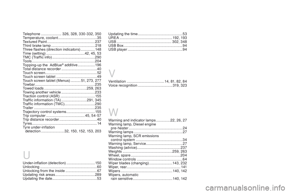 CITROEN DS3 CABRIO DAG 2017 Handbook (in English) DS3_en_Chap12_index-recherche_ed02-2015
V
Ventilation .....................................1 4, 81, 82, 84
Voice r ecognition .................................. 31
9, 323
Warning
 a
nd
 i
ndica CITROEN DS3 CABRIO DAG 2017 Handbook (in English) DS3_en_Chap12_index-recherche_ed02-2015
V
Ventilation .....................................1 4, 81, 82, 84
Voice r ecognition .................................. 31
9, 323
Warning
 a
nd
 i
ndica