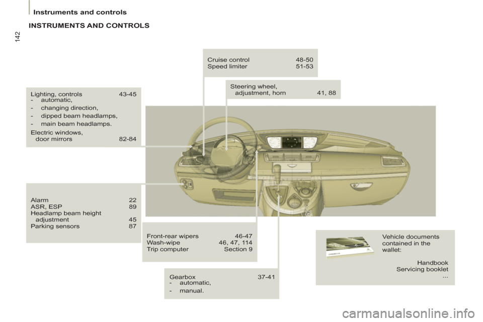 Citroen C8 2013 1.G Owners Manual 142
Instruments and controls
Lighting, controls 43-45
- automatic,
- changing direction,
- dipped beam headlamps,
- main beam headlamps.
Electric windows,
door mirr Citroen C8 2013 1.G Owners Manual 142
Instruments and controls
Lighting, controls 43-45
- automatic,
- changing direction,
- dipped beam headlamps,
- main beam headlamps.
Electric windows,
door mirr