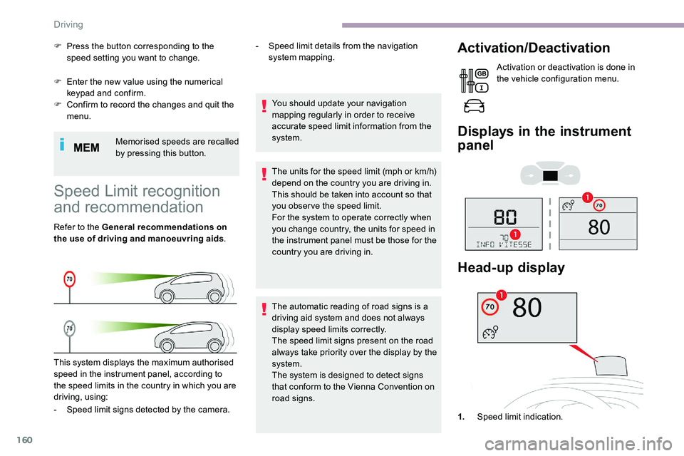 CITROEN DISPATCH SPACETOURER 2020 Handbook (in English) 160
F Enter the new value using the numerical keypad and confirm.
F
C
onfirm to record the changes and quit the
menu.
Memorised speeds are recalled
by pressing this button.
F
P
ress the button CITROEN DISPATCH SPACETOURER 2020 Handbook (in English) 160
F Enter the new value using the numerical keypad and confirm.
F
C
onfirm to record the changes and quit the
menu.
Memorised speeds are recalled
by pressing this button.
F
P
ress the button