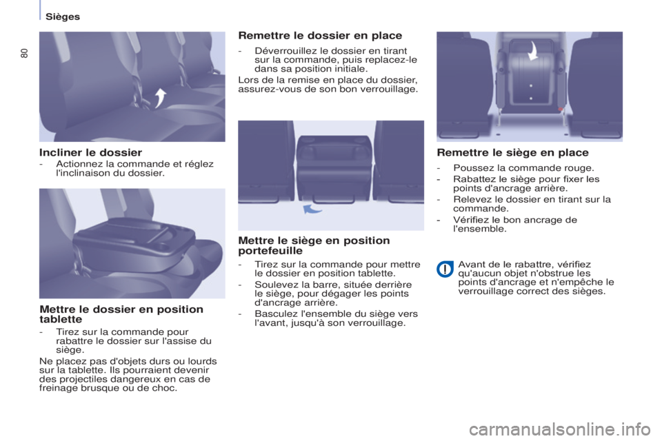CITROEN BERLINGO MULTISPACE 2015 Notices Demploi (in French) 80
Incliner le dossierMettre le dossier en position
tablette Remettre le dossier en place
Mettre le siège en position
portefeuille Remettre le siège en place
- actionnez la commande et réglez
l CITROEN BERLINGO MULTISPACE 2015 Notices Demploi (in French) 80
Incliner le dossierMettre le dossier en position
tablette Remettre le dossier en place
Mettre le siège en position
portefeuille Remettre le siège en place
- actionnez la commande et réglez
l
