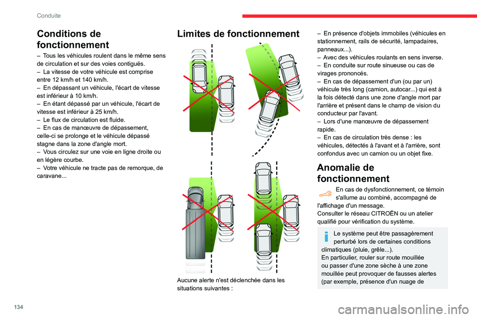 CITROEN BERLINGO VAN 2021 Notices Demploi (in French) 134
Conduite
Conditions de
fonctionnement
– Tous les véhicules roulent dans le même sens
de circulation et sur des voies contiguës.
–
La vitesse de votre véhicule est comprise
entre 12
CITROEN BERLINGO VAN 2021 Notices Demploi (in French) 134
Conduite
Conditions de
fonctionnement
– Tous les véhicules roulent dans le même sens
de circulation et sur des voies contiguës.
–
La vitesse de votre véhicule est comprise
entre 12