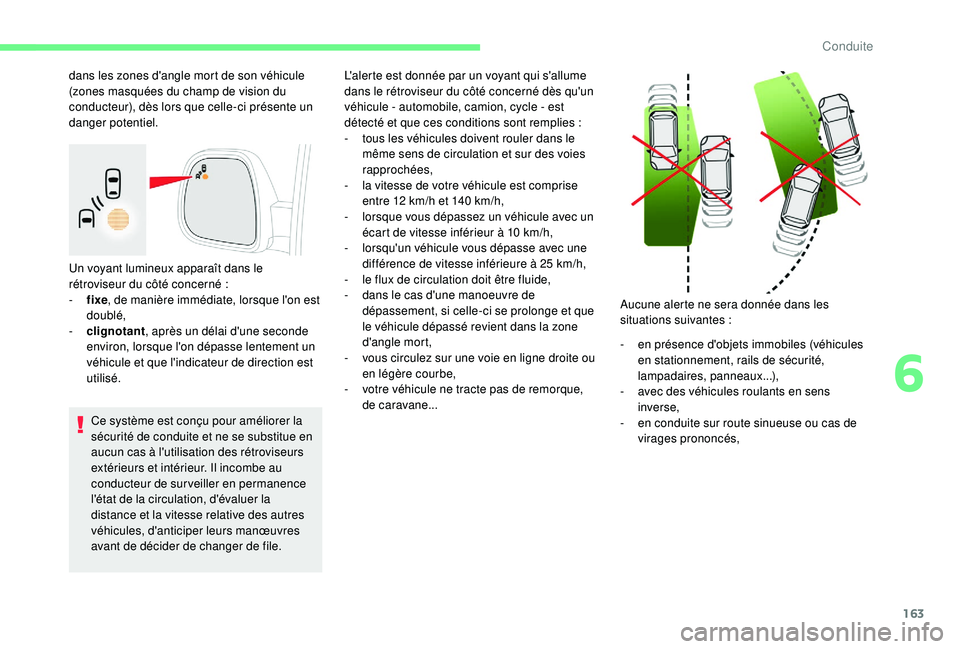 CITROEN BERLINGO VAN 2019 Notices Demploi (in French) 163
Un voyant lumineux apparaît dans le
rétroviseur du côté concerné :
-
f
ixe, de manière immédiate, lorsque l'on est
doublé,
-
c
lignotant , après un délai d'une
seconde CITROEN BERLINGO VAN 2019 Notices Demploi (in French) 163
Un voyant lumineux apparaît dans le
rétroviseur du côté concerné :
-
f
ixe, de manière immédiate, lorsque l'on est
doublé,
-
c
lignotant , après un délai d'une
seconde
