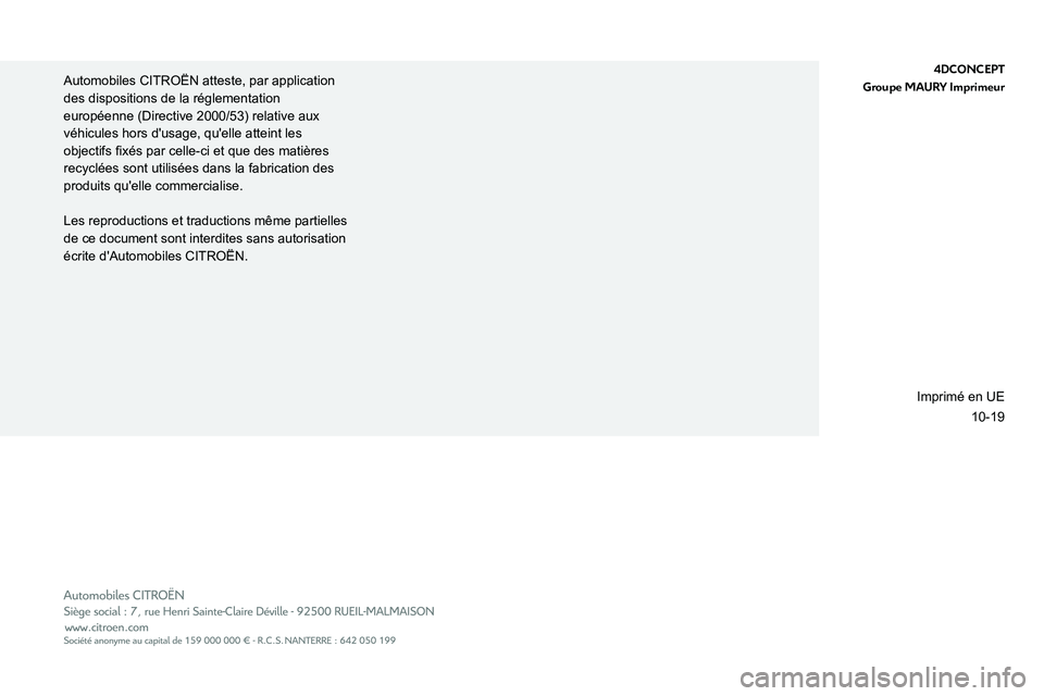 CITROEN C3 2020  Notices Demploi (in French) 4DCONCEPT
Groupe MAURY Imprimeur 
Automobiles CITRO