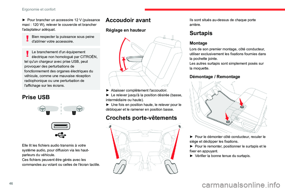CITROEN C3 2020 Notices Demploi (in French) 46
Ergonomie et confort
► Pour brancher un accessoire 12 V (puissance maxi : 120 W), relever le couvercle et brancher l'adaptateur adéquat.
Bien respecter la puissance sous peine
d'abîme CITROEN C3 2020 Notices Demploi (in French) 46
Ergonomie et confort
► Pour brancher un accessoire 12 V (puissance maxi : 120 W), relever le couvercle et brancher l'adaptateur adéquat.
Bien respecter la puissance sous peine
d'abîme