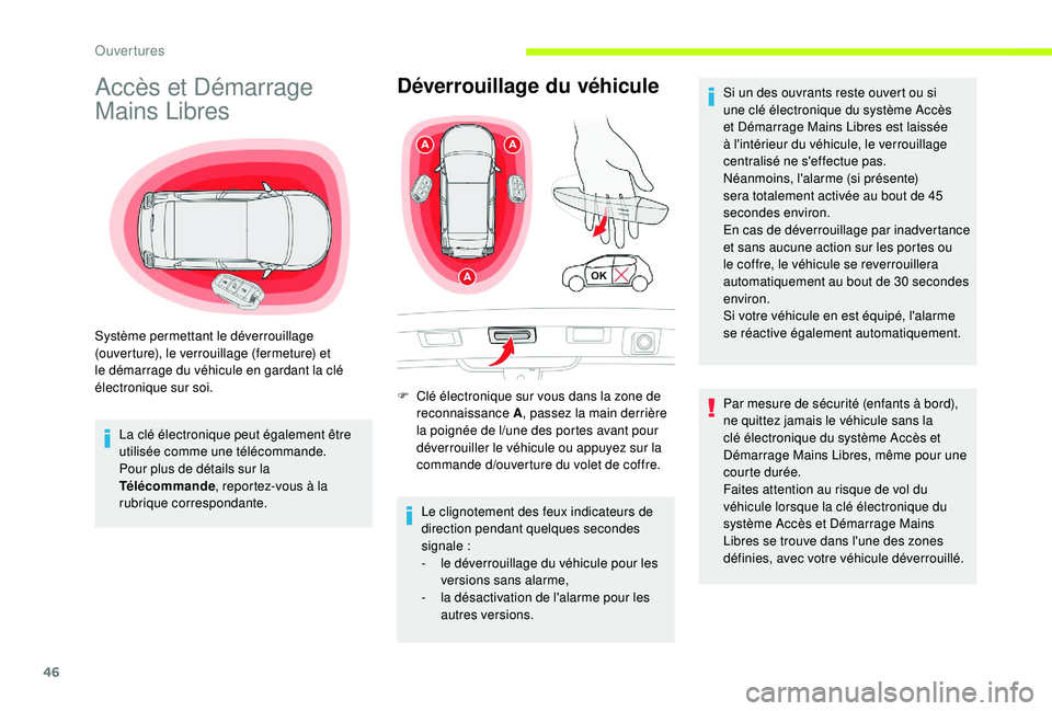 CITROEN C3 2019 Notices Demploi (in French) 46
Accès et Démarrage
Mains Libres
La clé électronique peut également être
utilisée comme une télécommande.
Pour plus de détails sur la
Télécommande, reportez-vous à la
rubrique corre CITROEN C3 2019 Notices Demploi (in French) 46
Accès et Démarrage
Mains Libres
La clé électronique peut également être
utilisée comme une télécommande.
Pour plus de détails sur la
Télécommande, reportez-vous à la
rubrique corre