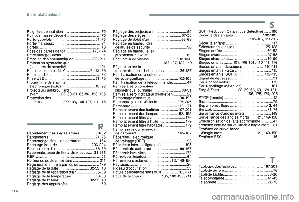 CITROEN C3 AIRCROSS 2019 Notices Demploi (in French) 216
Tableaux des fusibles ............................197-2 01
Tablette arrière ................................................ 76
Tablette tactile
...............................
............33- CITROEN C3 AIRCROSS 2019 Notices Demploi (in French) 216
Tableaux des fusibles ............................197-2 01
Tablette arrière ................................................ 76
Tablette tactile
...............................
............33-