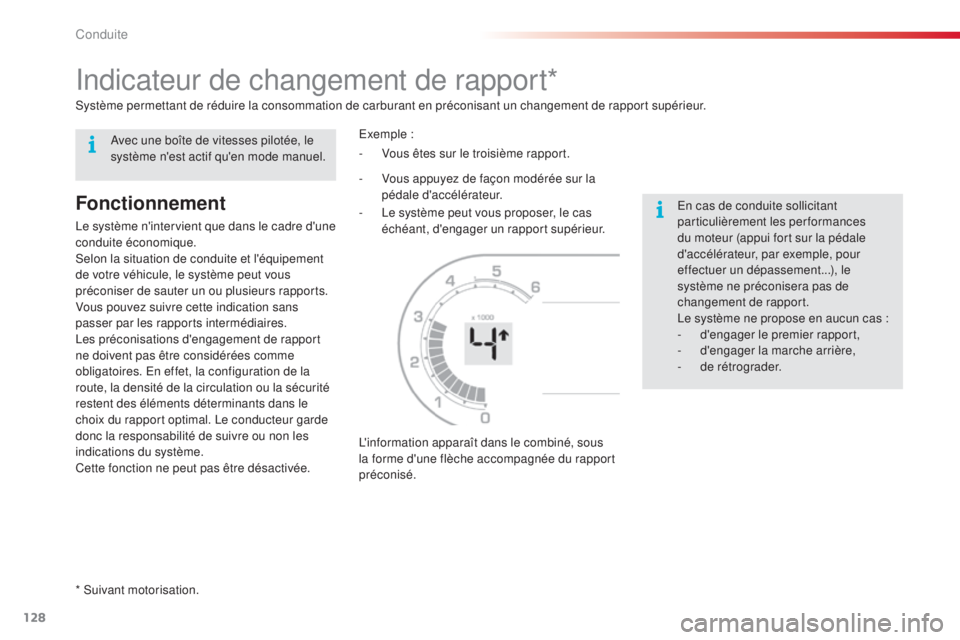 CITROEN C3 PICASSO 2015 Notices Demploi (in French) 128
indicateur de changement de rapport*
Fonctionnement
le système n'intervient que dans le cadre d'une
conduite économique.
s
elon la situation de conduite et l'équipement
de votre v CITROEN C3 PICASSO 2015 Notices Demploi (in French) 128
indicateur de changement de rapport*
Fonctionnement
le système n'intervient que dans le cadre d'une
conduite économique.
s
elon la situation de conduite et l'équipement
de votre v