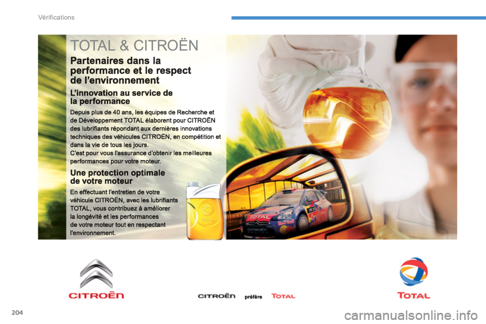 CITROEN C4 AIRCROSS 2013  Notices Demploi (in French) 204
Vér if ic ations
  TOTAL & CITROËN  
