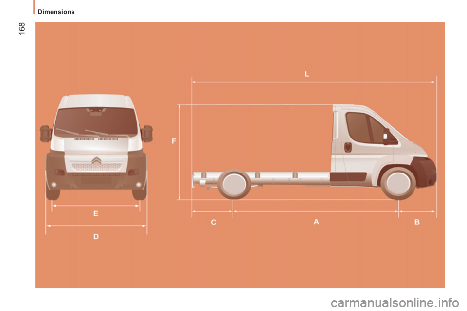 Citroen JUMPER 2013 2.G Owners Manual 168
Dimensions
Citroen JUMPER 2013 2.G Owners Manual 168
Dimensions