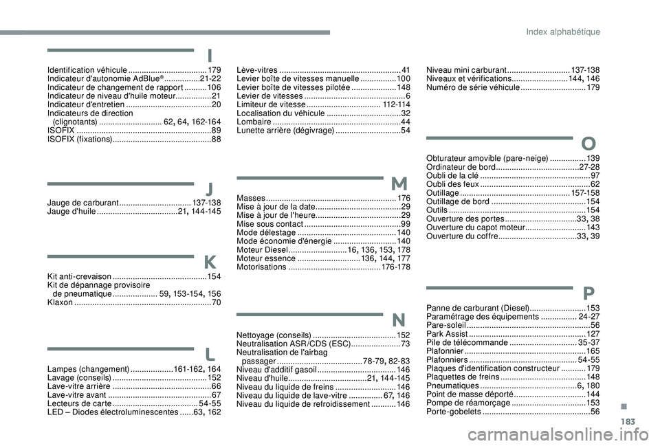 CITROEN C4CACTUS 2019 Notices Demploi (in French) 183
Masses .......................................................... 176
Mise à jour de la date ...................................... 29
Mise à jour de l'heure
............................ CITROEN C4CACTUS 2019 Notices Demploi (in French) 183
Masses .......................................................... 176
Mise à jour de la date ...................................... 29
Mise à jour de l'heure
............................