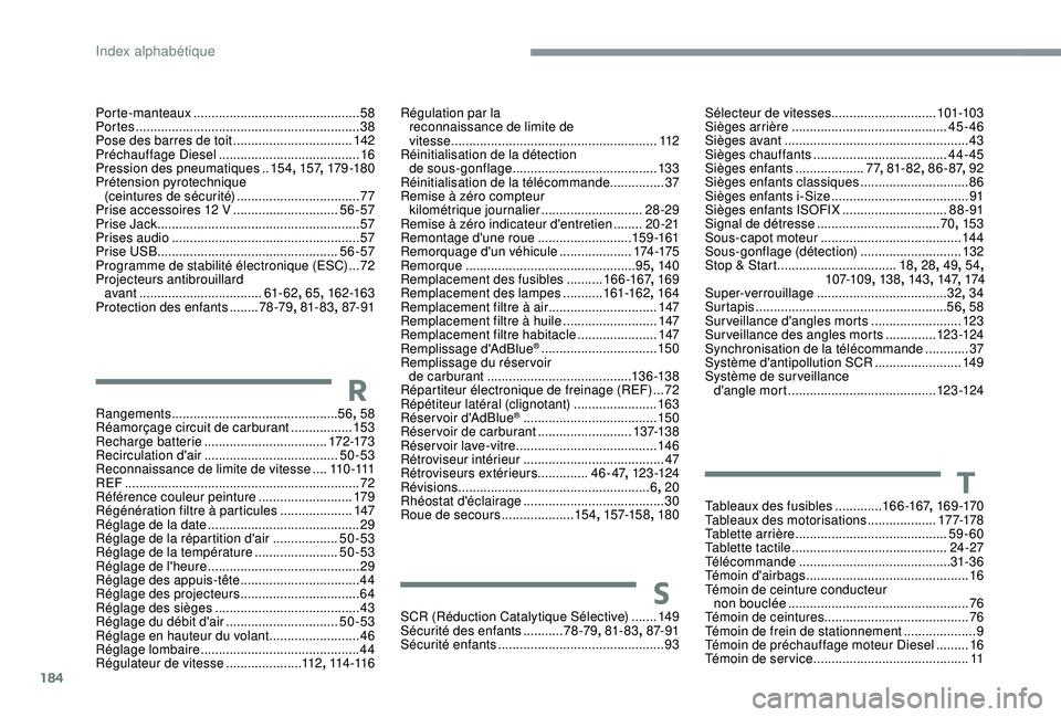 CITROEN C4CACTUS 2019 Notices Demploi (in French) 184
Tableaux des fusibles .............166 -167, 16 9 -170
Tableaux des motorisations ...................17 7-178
Tablette arrière
.......................................... 59-60
Tablette tactil CITROEN C4CACTUS 2019 Notices Demploi (in French) 184
Tableaux des fusibles .............166 -167, 16 9 -170
Tableaux des motorisations ...................17 7-178
Tablette arrière
.......................................... 59-60
Tablette tactil