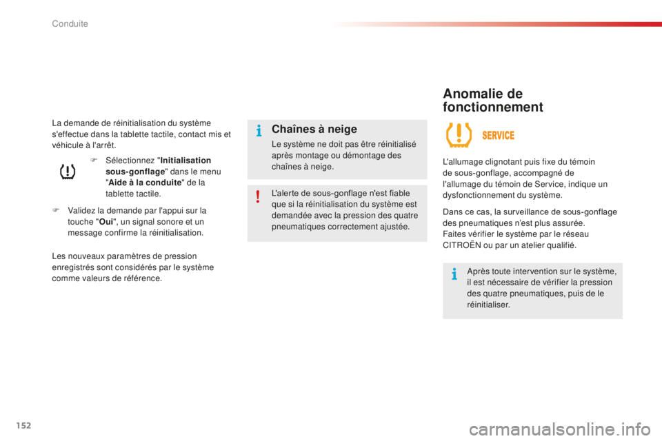 CITROEN C4CACTUS 2018 Notices Demploi (in French) 152
La demande de réinitialisation du système
s'effectue dans la tablette tactile, contact mis et
véhicule à l'arrêt.
F
V
alidez la demande par l'appui sur la
touche " Oui CITROEN C4CACTUS 2018 Notices Demploi (in French) 152
La demande de réinitialisation du système
s'effectue dans la tablette tactile, contact mis et
véhicule à l'arrêt.
F
V
alidez la demande par l'appui sur la
touche " Oui
