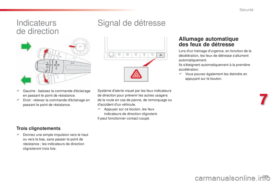 CITROEN C4CACTUS 2014 Notices Demploi (in French) 129
Indicateurs
de
direction
F Gauche : baissez la commande d'éclairage
en passant le point de résistance.
F
D
roit : relevez la commande d'éclairage en
passant le point de rés CITROEN C4CACTUS 2014 Notices Demploi (in French) 129
Indicateurs
de
direction
F Gauche : baissez la commande d'éclairage
en passant le point de résistance.
F
D
roit : relevez la commande d'éclairage en
passant le point de rés