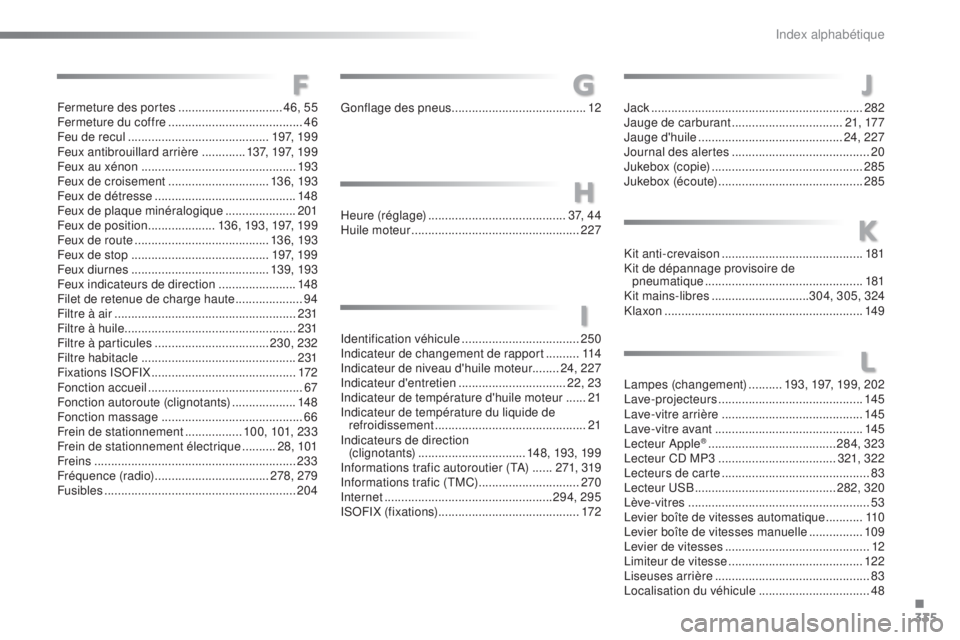 CITROEN C5 2016 Notices Demploi (in French) 335
identification véhicule ...................................250in
dicateur de changement de rapport ..........114
i
ndicateur de niveau d'huile moteur ........ 24, 227
i
ndicateur d'en CITROEN C5 2016 Notices Demploi (in French) 335
identification véhicule ...................................250in
dicateur de changement de rapport ..........114
i
ndicateur de niveau d'huile moteur ........ 24, 227
i
ndicateur d'en