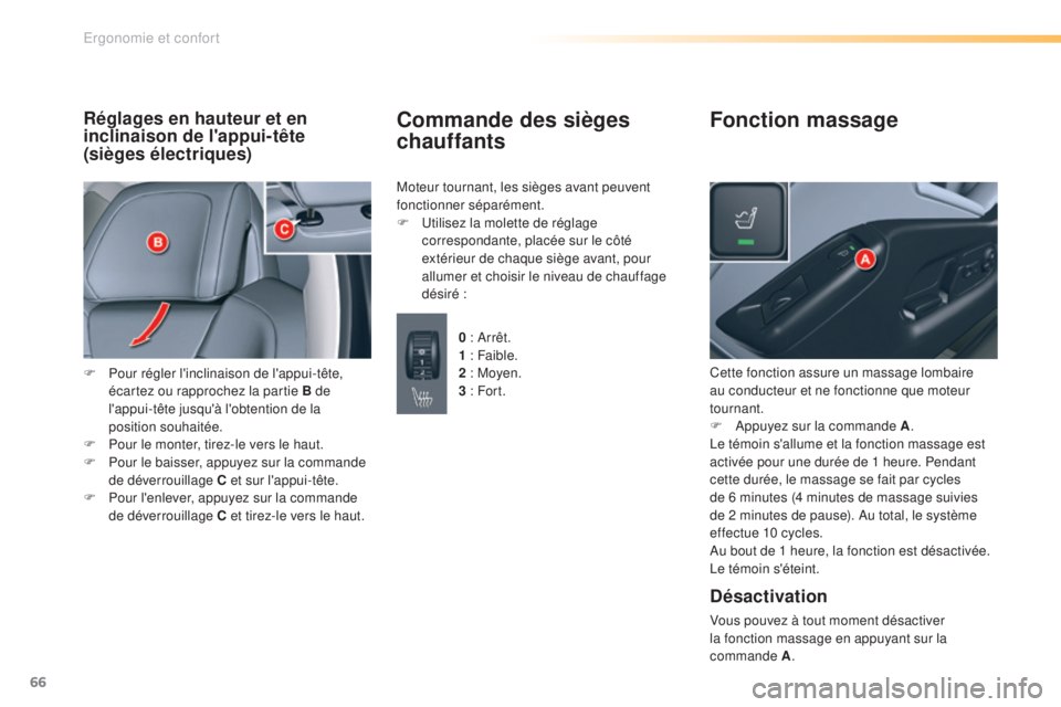 CITROEN C5 2016  Notices Demploi (in French) 66
Réglages en hauteur et en 
inclinaison de l'appui-tête
(sièges électriques)
F Pour régler l'inclinaison de l'appui-tête, écartez ou rapprochez la partie B de 
l'appui-tête j CITROEN C5 2016  Notices Demploi (in French) 66
Réglages en hauteur et en 
inclinaison de l'appui-tête
(sièges électriques)
F Pour régler l'inclinaison de l'appui-tête, écartez ou rapprochez la partie B de 
l'appui-tête j