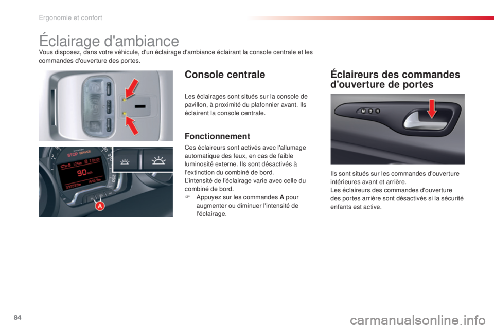 CITROEN C5 2015 Notices Demploi (in French) 84
Éclairage d'ambianceVous disposez, dans votre véhicule, d'un éclairage d'ambiance éclairant la console centrale et les
commandes d'ouverture des portes.
Console centraleÉclair CITROEN C5 2015 Notices Demploi (in French) 84
Éclairage d'ambianceVous disposez, dans votre véhicule, d'un éclairage d'ambiance éclairant la console centrale et les
commandes d'ouverture des portes.
Console centraleÉclair