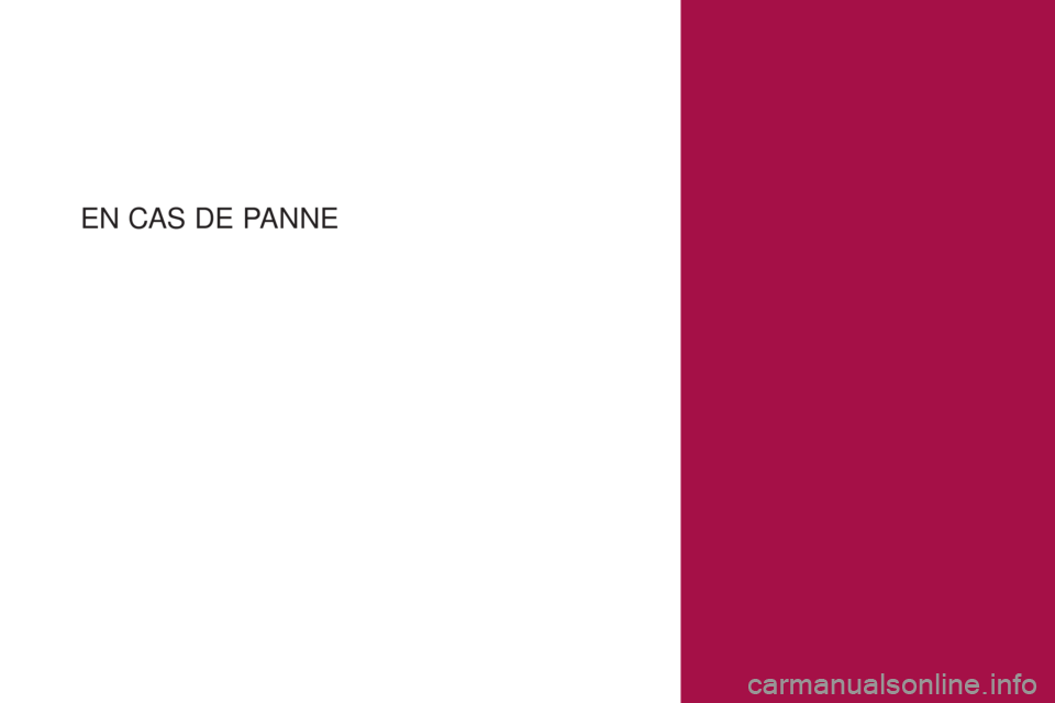CITROEN DS4 2017  Notices Demploi (in French) EN  CAS   DE   PANNE  