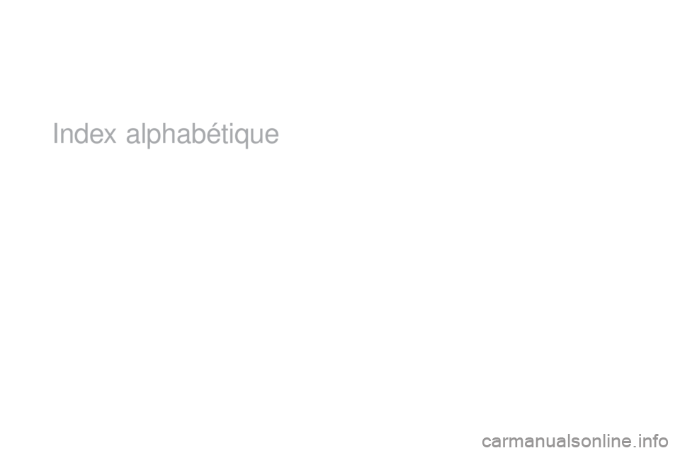 CITROEN DS5 2016 Notices Demploi (in French) Index alphabétique CITROEN DS5 2016 Notices Demploi (in French) Index alphabétique