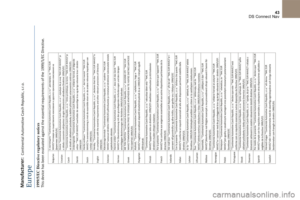 CITROEN DS5 2016  Notices Demploi (in French) 43 DS Connect Nav  
