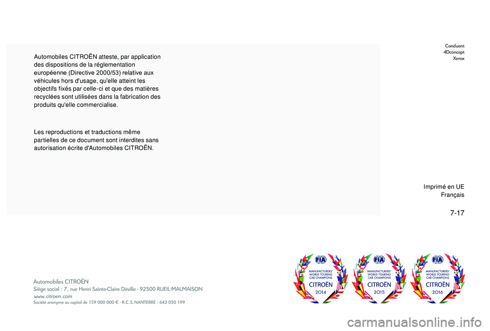 CITROEN JUMPER 2019 Notices Demploi (in French) Automobiles CITROËN atteste, par application
des dispositions de la réglementation
européenne (Directive 2000/53) relative aux
véhicules hors d'usage, qu'elle atteint les
objectifs fix CITROEN JUMPER 2019 Notices Demploi (in French) Automobiles CITROËN atteste, par application
des dispositions de la réglementation
européenne (Directive 2000/53) relative aux
véhicules hors d'usage, qu'elle atteint les
objectifs fix