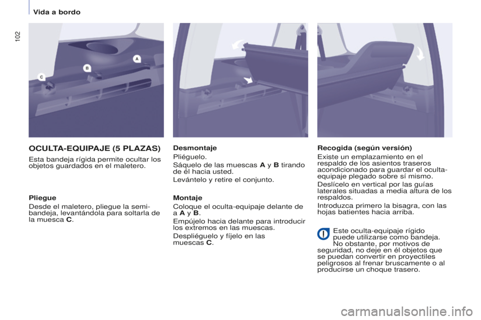 CITROEN BERLINGO MULTISPACE 2015 Manuales de Empleo (in Spanish) 102
Berlingo-2-VP_es_Chap04_ergonomie_ed01-2015Berlingo-2-VP_es_Chap04_ergonomie_ed01-2015
OCULTA-EqUIPAJE (5 PLAzAS)
esta bandeja rígida permite ocultar los
objetos guardados en el maletero. Desmon CITROEN BERLINGO MULTISPACE 2015 Manuales de Empleo (in Spanish) 102
Berlingo-2-VP_es_Chap04_ergonomie_ed01-2015Berlingo-2-VP_es_Chap04_ergonomie_ed01-2015
OCULTA-EqUIPAJE (5 PLAzAS)
esta bandeja rígida permite ocultar los
objetos guardados en el maletero. Desmon