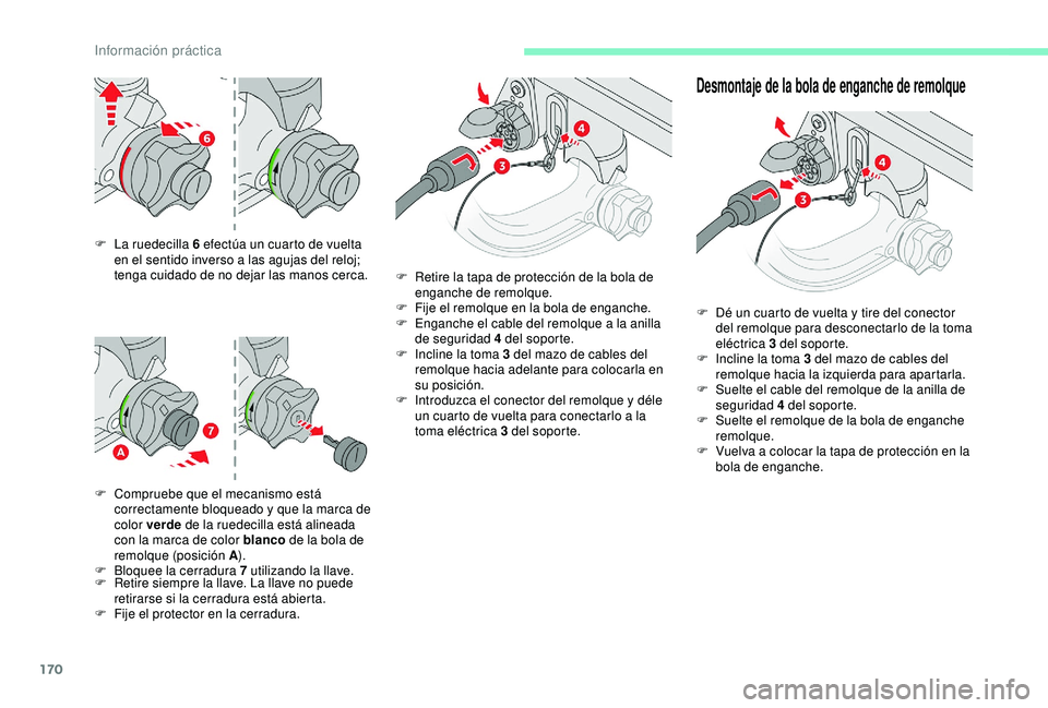 CITROEN C3 AIRCROSS 2019 Manuales de Empleo (in Spanish) 170
F La ruedecilla 6 efectúa un cuarto de vuelta en el sentido inverso a las agujas del reloj;
tenga cuidado de no dejar las manos cerca.
F
C
ompruebe que el mecanismo está
correctamente bloqu CITROEN C3 AIRCROSS 2019 Manuales de Empleo (in Spanish) 170
F La ruedecilla 6 efectúa un cuarto de vuelta en el sentido inverso a las agujas del reloj;
tenga cuidado de no dejar las manos cerca.
F
C
ompruebe que el mecanismo está
correctamente bloqu