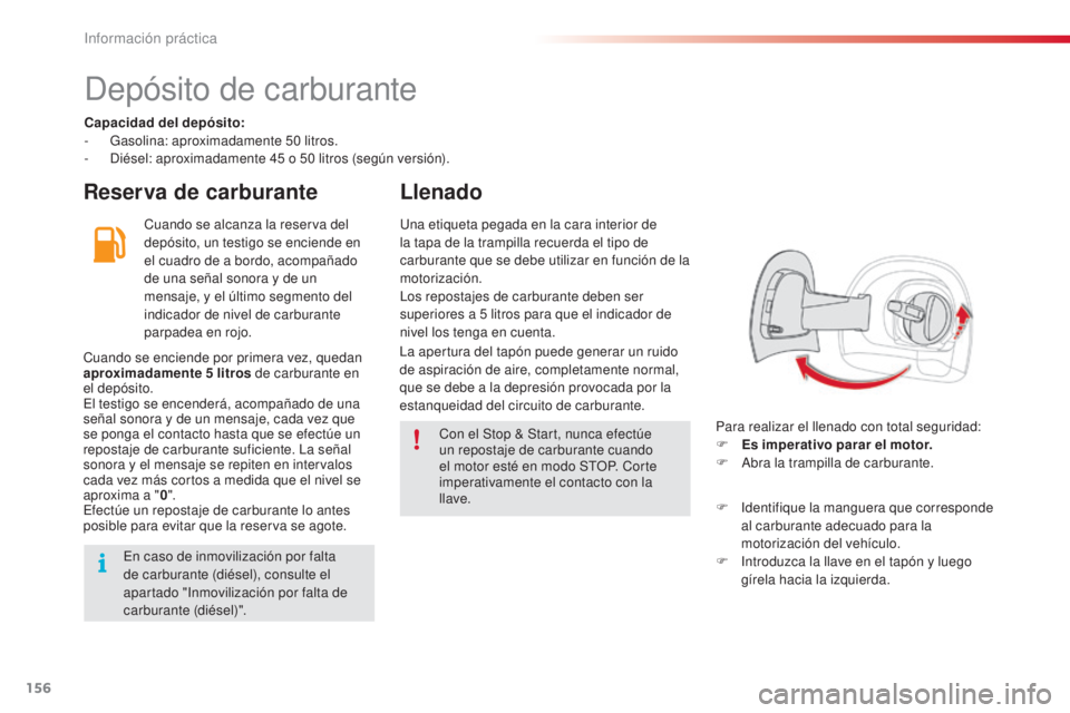 CITROEN C4 CACTUS 2015 Manuales de Empleo (in Spanish) 156
C4_cactus_es_Chap09_info-pratiques_ed02-2014
depósito de carburante
Capacidad del depósito:
- Gasolina: aproximadamente 50 litros.
-
d
i
ésel: aproximadamente 45 o 50 litros (según ver CITROEN C4 CACTUS 2015 Manuales de Empleo (in Spanish) 156
C4_cactus_es_Chap09_info-pratiques_ed02-2014
depósito de carburante
Capacidad del depósito:
- Gasolina: aproximadamente 50 litros.
-
d
i
ésel: aproximadamente 45 o 50 litros (según ver