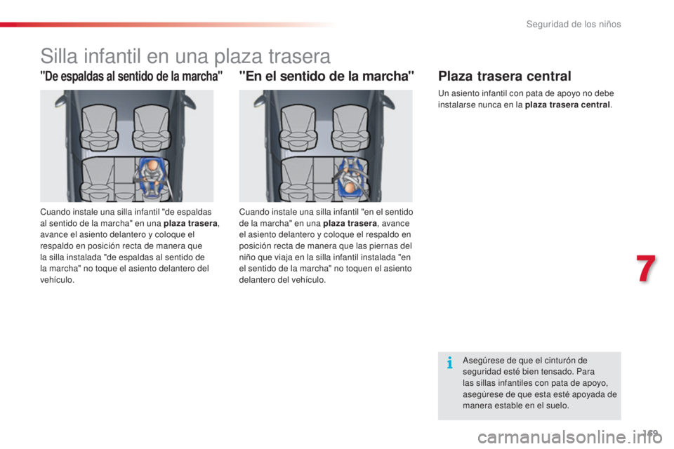 CITROEN C5 2015 Manuales de Empleo (in Spanish) 169
c5_es_ chap07_securite-enfant_ed01-2014
Silla infantil en una plaza trasera
"De espaldas al sentido de la marcha"
cuando instale una silla infantil "de espaldas
al sentido de la march CITROEN C5 2015 Manuales de Empleo (in Spanish) 169
c5_es_ chap07_securite-enfant_ed01-2014
Silla infantil en una plaza trasera
"De espaldas al sentido de la marcha"
cuando instale una silla infantil "de espaldas
al sentido de la march