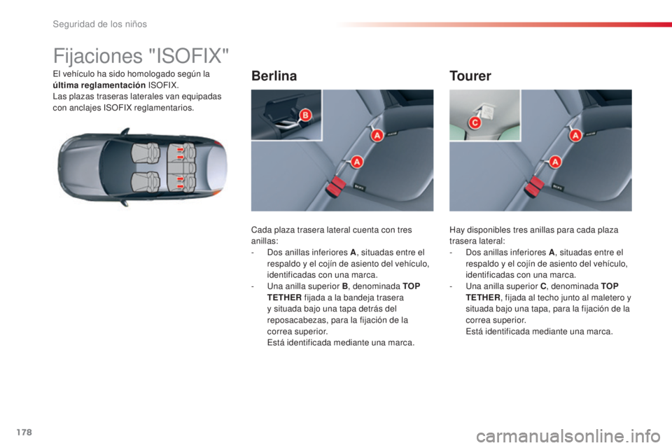 CITROEN C5 2015 Manuales de Empleo (in Spanish) 178
c5_es_ chap07_securite-enfant_ed01-2014
Fijaciones "iS OFiX "
el vehículo ha sido homologado según la
última reglamentación
iS OF iX .
las
plazas traseras laterales van equipadas CITROEN C5 2015 Manuales de Empleo (in Spanish) 178
c5_es_ chap07_securite-enfant_ed01-2014
Fijaciones "iS OFiX "
el vehículo ha sido homologado según la
última reglamentación
iS OF iX .
las
plazas traseras laterales van equipadas