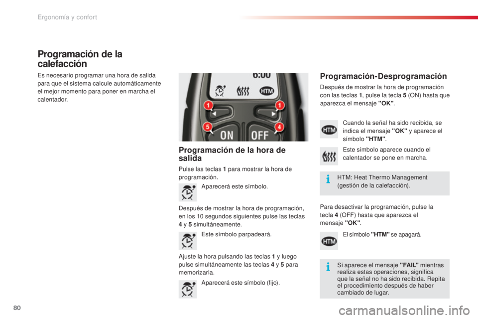 CITROEN C5 2015 Manuales de Empleo (in Spanish) 80
c5_es_c hap03_ergo-et-confort_ed01-2014
Programación de la
calefacción
Programación de la hora de
salida
Pulse las teclas 1 para mostrar la hora de
pro gramación.
Programación-Desprogramaci CITROEN C5 2015 Manuales de Empleo (in Spanish) 80
c5_es_c hap03_ergo-et-confort_ed01-2014
Programación de la
calefacción
Programación de la hora de
salida
Pulse las teclas 1 para mostrar la hora de
pro gramación.
Programación-Desprogramaci