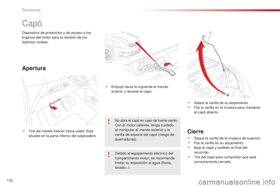 CITROEN C-ELYSÉE 2016 Manuales de Empleo (in Spanish) 162
C-Elysee_es_Chap10_verifications_ed01-2014
C-Elysee_es_Chap10_verifications_ed01-2014
capó
Cierre
F Saque la varilla de la muesca de sujeción.
F F ije la varilla en su alojamiento.
F
B
aje el CITROEN C-ELYSÉE 2016 Manuales de Empleo (in Spanish) 162
C-Elysee_es_Chap10_verifications_ed01-2014
C-Elysee_es_Chap10_verifications_ed01-2014
capó
Cierre
F Saque la varilla de la muesca de sujeción.
F F ije la varilla en su alojamiento.
F
B
aje el