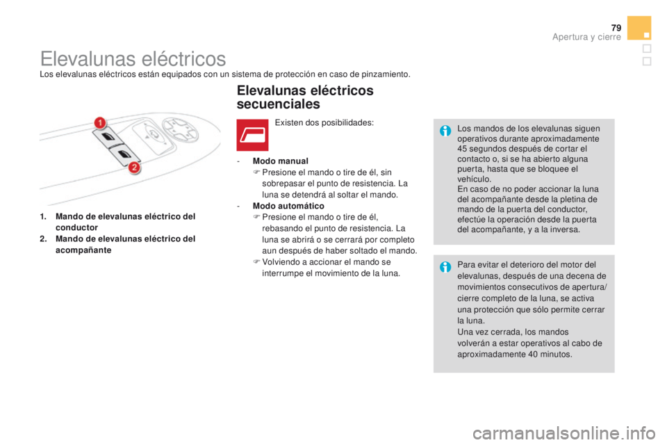 CITROEN DS4 2016 Manuales de Empleo (in Spanish) 79
DS4_es_Chap02_ouvertures_ed03-2015
1. Mando de elevalunas eléctrico del conductor
2.
M
ando de elevalunas eléctrico del
acompañante -
M
odo manual
F
P
resione el mando o tire de él, si CITROEN DS4 2016 Manuales de Empleo (in Spanish) 79
DS4_es_Chap02_ouvertures_ed03-2015
1. Mando de elevalunas eléctrico del conductor
2.
M
ando de elevalunas eléctrico del
acompañante -
M
odo manual
F
P
resione el mando o tire de él, si