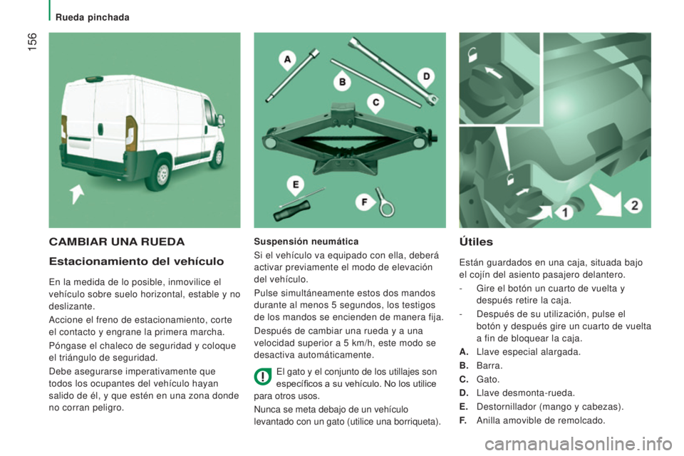 CITROEN JUMPER 2016 Manuales de Empleo (in Spanish) 156
jumper_es_Chap08_Aide-Rapide_ed01-2015
Estacionamiento del vehículo
En la medida de lo posible, inmovilice el
vehículo sobre suelo horizontal, estable y no
deslizante.
Accione el freno de est CITROEN JUMPER 2016 Manuales de Empleo (in Spanish) 156
jumper_es_Chap08_Aide-Rapide_ed01-2015
Estacionamiento del vehículo
En la medida de lo posible, inmovilice el
vehículo sobre suelo horizontal, estable y no
deslizante.
Accione el freno de est