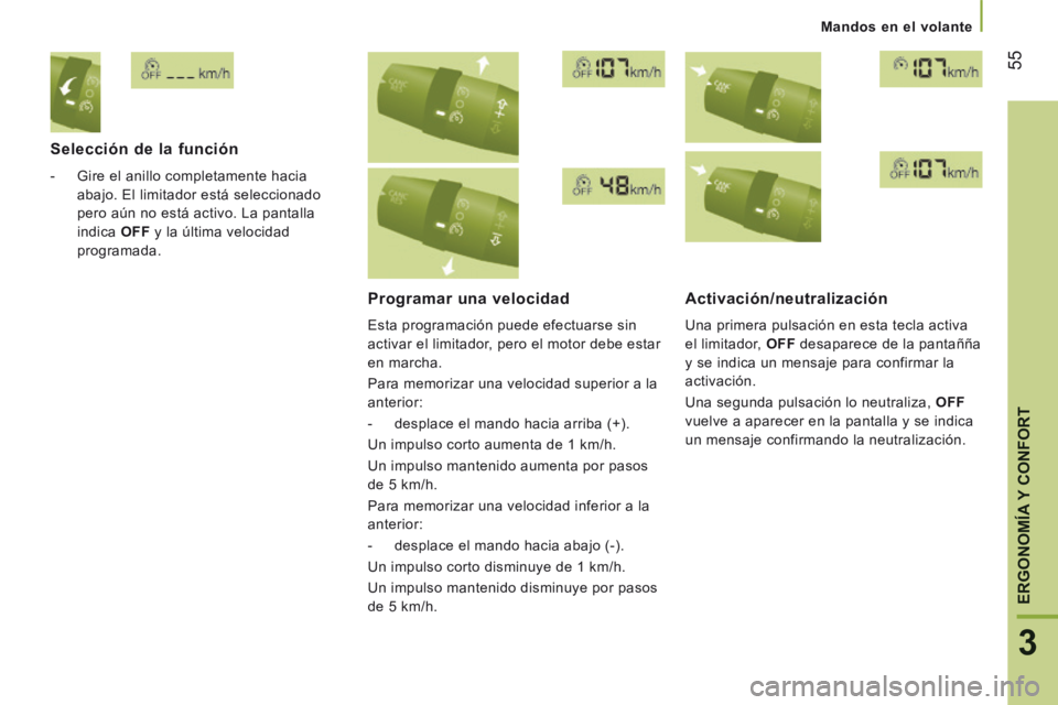 CITROEN JUMPER 2015 Manuales de Empleo (in Spanish) 55
3
ERGONOMÍA
Y CONFORTY CONFORTY
Mandos en el volante
JUMPER-PAPIER_ES_CHAP03_ERGO ET CONFORT_ED01-2014
Selección de la función
- Gire el anillo completamente hacia abajo. E CITROEN JUMPER 2015 Manuales de Empleo (in Spanish) 55
3
ERGONOMÍA
Y CONFORTY CONFORTY
Mandos en el volante
JUMPER-PAPIER_ES_CHAP03_ERGO ET CONFORT_ED01-2014
Selección de la función
- Gire el anillo completamente hacia abajo. E