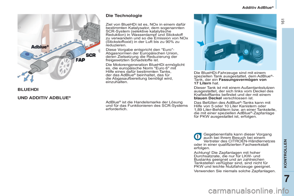 CITROEN BERLINGO MULTISPACE 2015 Betriebsanleitungen (in German) 161
Berlingo-2-VP_de_Chap07_Verification_ed01-2015Berlingo-2-VP_de_Chap07_Verification_ed01-2015
BLUEHDI
UND A DDITIV A D B LUE
®
Die Technologie
adBlue® ist die Handelsmarke der Lösung
und fü CITROEN BERLINGO MULTISPACE 2015 Betriebsanleitungen (in German) 161
Berlingo-2-VP_de_Chap07_Verification_ed01-2015Berlingo-2-VP_de_Chap07_Verification_ed01-2015
BLUEHDI
UND A DDITIV A D B LUE
®
Die Technologie
adBlue® ist die Handelsmarke der Lösung
und fü