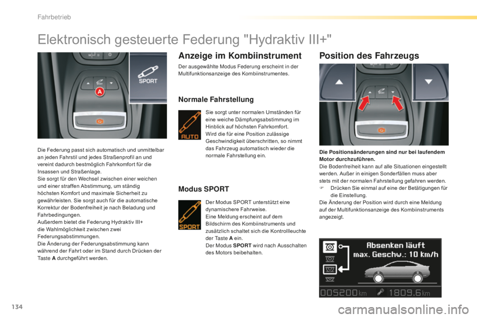 CITROEN C5 2016 Betriebsanleitungen (in German) 134
C5_de_Chap04_conduite_ed01-2015
Elektronisch gesteuerte Federung "Hydraktiv III+"
Die Federung passt sich automatisch und unmittelbar
an jeden Fahrstil und jedes Straßenprofil an und
ve CITROEN C5 2016 Betriebsanleitungen (in German) 134
C5_de_Chap04_conduite_ed01-2015
Elektronisch gesteuerte Federung "Hydraktiv III+"
Die Federung passt sich automatisch und unmittelbar
an jeden Fahrstil und jedes Straßenprofil an und
ve