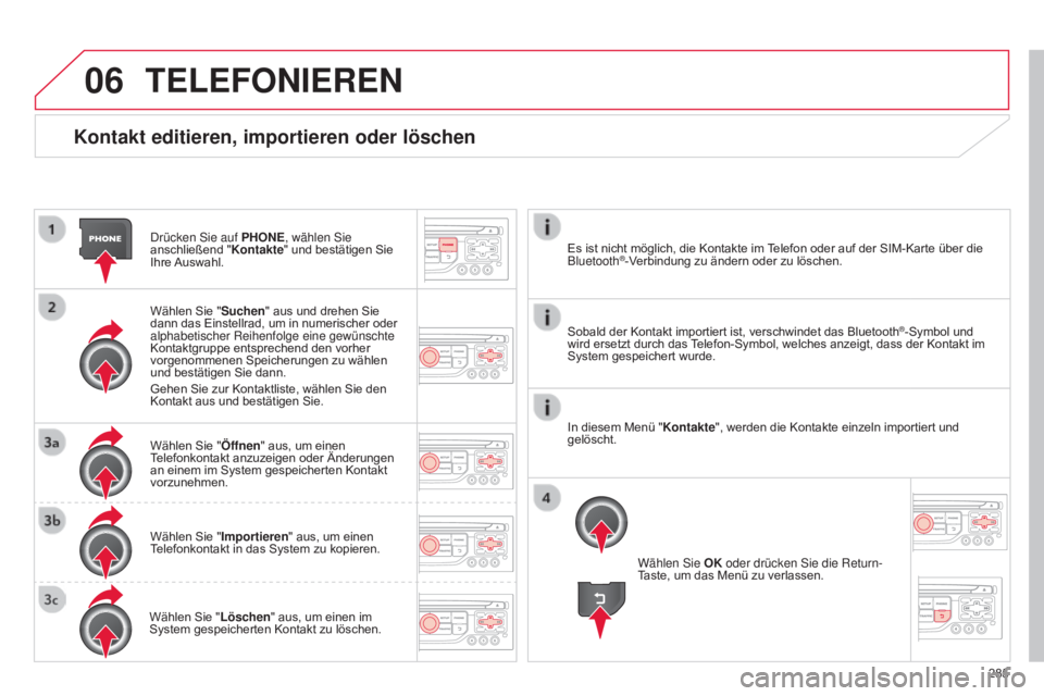 CITROEN C5 2015 Betriebsanleitungen (in German) 06
285
C5_de_Chap11b_RT6-2-8_ed01-2014
Kontakt editieren, importieren oder löschen
drücken sie auf PHONE , wählen s ie
anschließend " Kontakte" und bestätigen Sie
Ihre Auswahl.
Wählen CITROEN C5 2015 Betriebsanleitungen (in German) 06
285
C5_de_Chap11b_RT6-2-8_ed01-2014
Kontakt editieren, importieren oder löschen
drücken sie auf PHONE , wählen s ie
anschließend " Kontakte" und bestätigen Sie
Ihre Auswahl.
Wählen