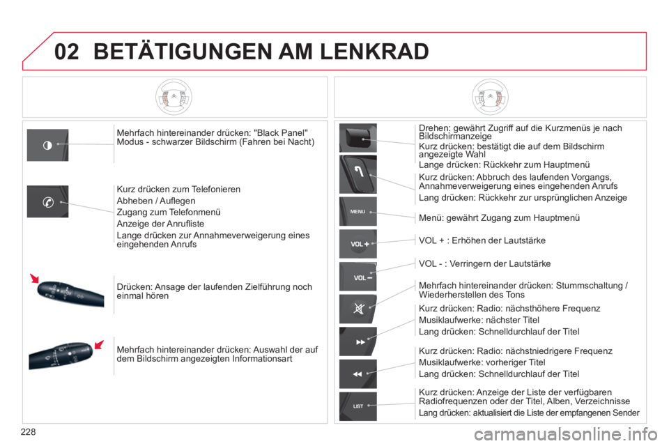 CITROEN C5 2014 Betriebsanleitungen (in German) 228
02
MENU
LIST
BET CITROEN C5 2014 Betriebsanleitungen (in German) 228
02
MENU
LIST
BET