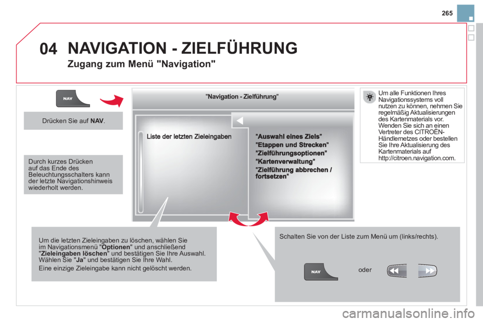 CITROEN DS3 2014 Betriebsanleitungen (in German) 265
04
""""""""""""ggggggggggNavigation ZielführungNavigation ZielführungNavigation ZielführungNavigation ZielführungNavigation ZielführungNavigation - ZielführungNavigation - ZielführungNavig CITROEN DS3 2014 Betriebsanleitungen (in German) 265
04
""""""""""""ggggggggggNavigation ZielführungNavigation ZielführungNavigation ZielführungNavigation ZielführungNavigation ZielführungNavigation - ZielführungNavigation - ZielführungNavig