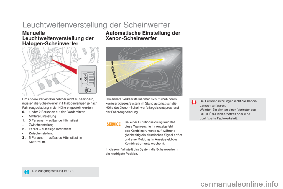 CITROEN DS5 2016 Betriebsanleitungen (in German) DS5_de_Chap05_visibilite_ed02-2015
manuelle
Le uchtweitenverstellung der
halo
gen-Scheinwerferauto matische Einstellung der
Xenon-Scheinwerfer
Um andere Verkehrsteilnehmer nicht zu behindern,
mü CITROEN DS5 2016 Betriebsanleitungen (in German) DS5_de_Chap05_visibilite_ed02-2015
manuelle
Le uchtweitenverstellung der
halo
gen-Scheinwerferauto matische Einstellung der
Xenon-Scheinwerfer
Um andere Verkehrsteilnehmer nicht zu behindern,
mü