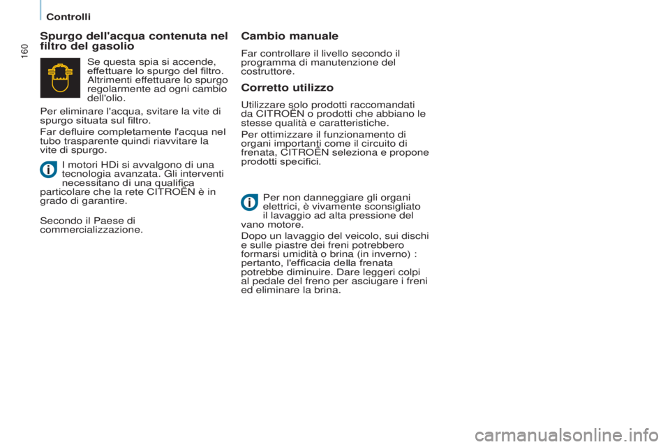 CITROEN BERLINGO MULTISPACE 2017 Libretti Di Uso E manutenzione (in Italian) 160
Berlingo2VP_it_Chap07_Verification_ed02-2016
Controlli
Berlingo2VP_it_Chap07_Verification_ed02-2016
Corretto utilizzo
Spurgo dell'acqua contenuta nel
filtro del gasolio
Cambio manuale
Far con CITROEN BERLINGO MULTISPACE 2017 Libretti Di Uso E manutenzione (in Italian) 160
Berlingo2VP_it_Chap07_Verification_ed02-2016
Controlli
Berlingo2VP_it_Chap07_Verification_ed02-2016
Corretto utilizzo
Spurgo dell'acqua contenuta nel
filtro del gasolio
Cambio manuale
Far con