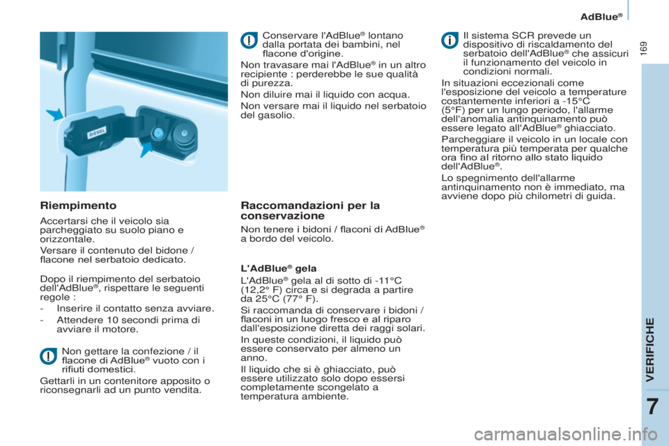 CITROEN BERLINGO MULTISPACE 2017 Libretti Di Uso E manutenzione (in Italian) 169
Berlingo2VP_it_Chap07_Verification_ed02-2016
AdBlue®
Berlingo2VP_it_Chap07_Verification_ed02-2016
Riempimento
Accertarsi che il veicolo sia
parcheggiato su suolo piano e
orizzontale.
Versare i CITROEN BERLINGO MULTISPACE 2017 Libretti Di Uso E manutenzione (in Italian) 169
Berlingo2VP_it_Chap07_Verification_ed02-2016
AdBlue®
Berlingo2VP_it_Chap07_Verification_ed02-2016
Riempimento
Accertarsi che il veicolo sia
parcheggiato su suolo piano e
orizzontale.
Versare i