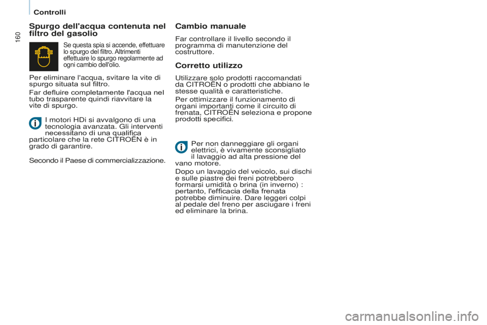 CITROEN BERLINGO MULTISPACE 2016 Libretti Di Uso E manutenzione (in Italian) 160
Berlingo-2-VP_it_Chap07_Verification_ed01-2016
Controlli
Corretto utilizzo
Spurgo dell'acqua contenuta nel
filtro del gasolio
Cambio manuale
Far controllare il livello secondo il
programma d CITROEN BERLINGO MULTISPACE 2016 Libretti Di Uso E manutenzione (in Italian) 160
Berlingo-2-VP_it_Chap07_Verification_ed01-2016
Controlli
Corretto utilizzo
Spurgo dell'acqua contenuta nel
filtro del gasolio
Cambio manuale
Far controllare il livello secondo il
programma d